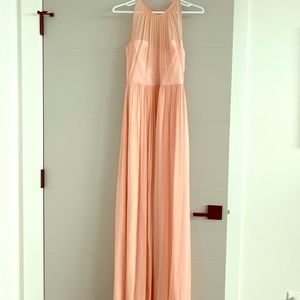 J. Crew pink maxi bridesmaid dress